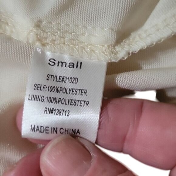 One-Shoulder Beige Pleated Chiffon Dress By Francescas - Picture 7 of 7